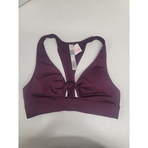 Victoria's Secret PINK Ultimate Sports‎ Bra XS Burgundy Twist Front Cutout